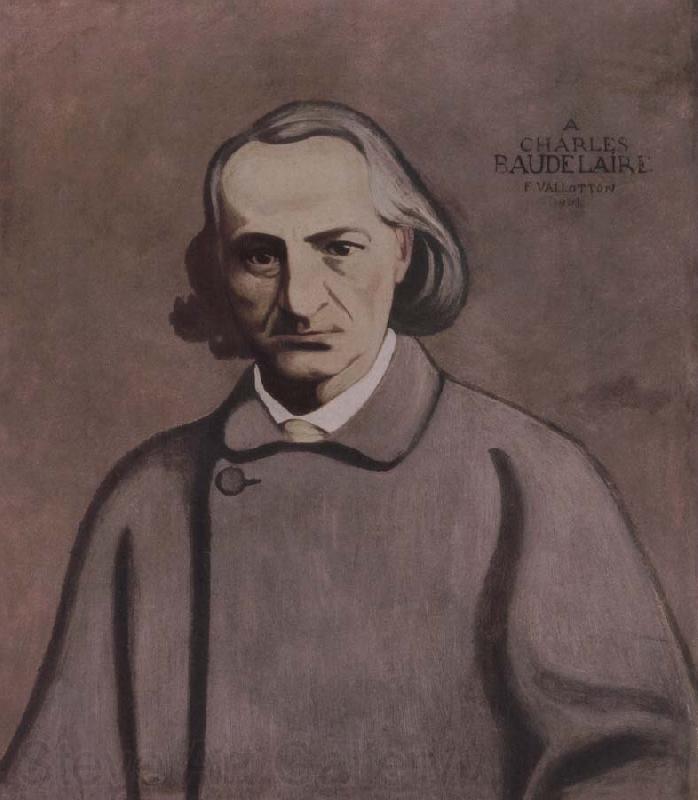 Felix Vallotton Portrait decoratif of Charles Baudelaire France oil painting art